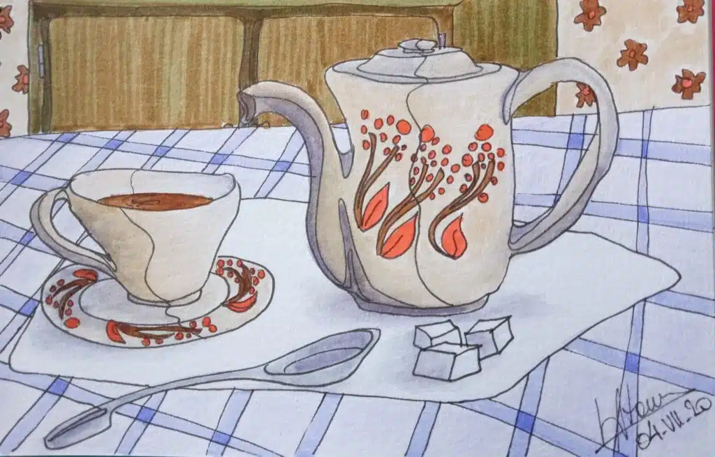 lire avec une tasse de café ou de thé